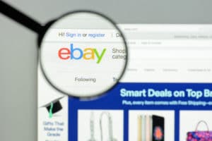may 7, 2017: homepage of ebay website. ebay is a multinational e-commerce corporation, facilitating online consumer-to-consumer and business-to-consumer sales.