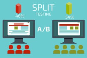  a-b comparison. split testing