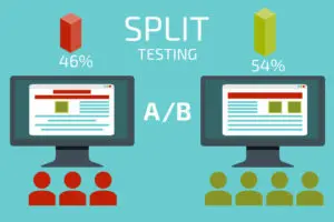  a-b comparison. split testing